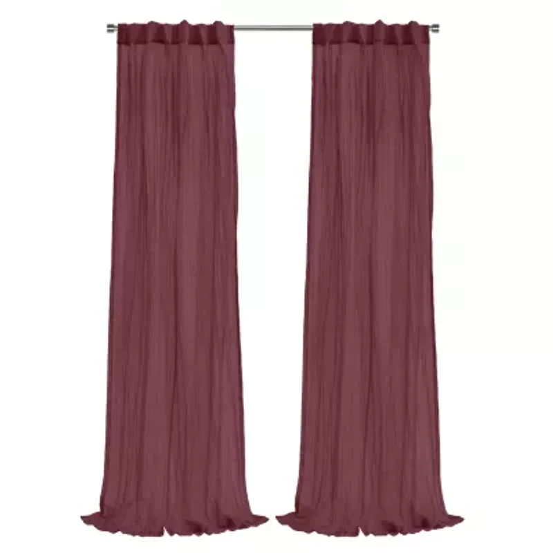 Paloma Sheer Dual Header Curtain Panel 52 x