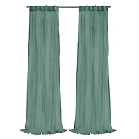 Paloma Sheer Dual Header Curtain Panel 52 x 63 Sage