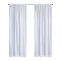 Crushed Sheer Tab Top Curtain Panel 52 x 84 White