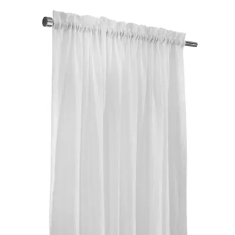 Crushed Sheer Tab Top Curtain Panel 52 x 84 White