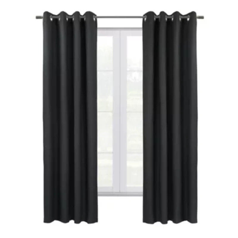 Shadow Blackout Grommet Curtain Panel 52 x 63 in Black