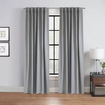 Mulberry Light Filtering Dual Header Curtain Panel 54 x 84 in Grey