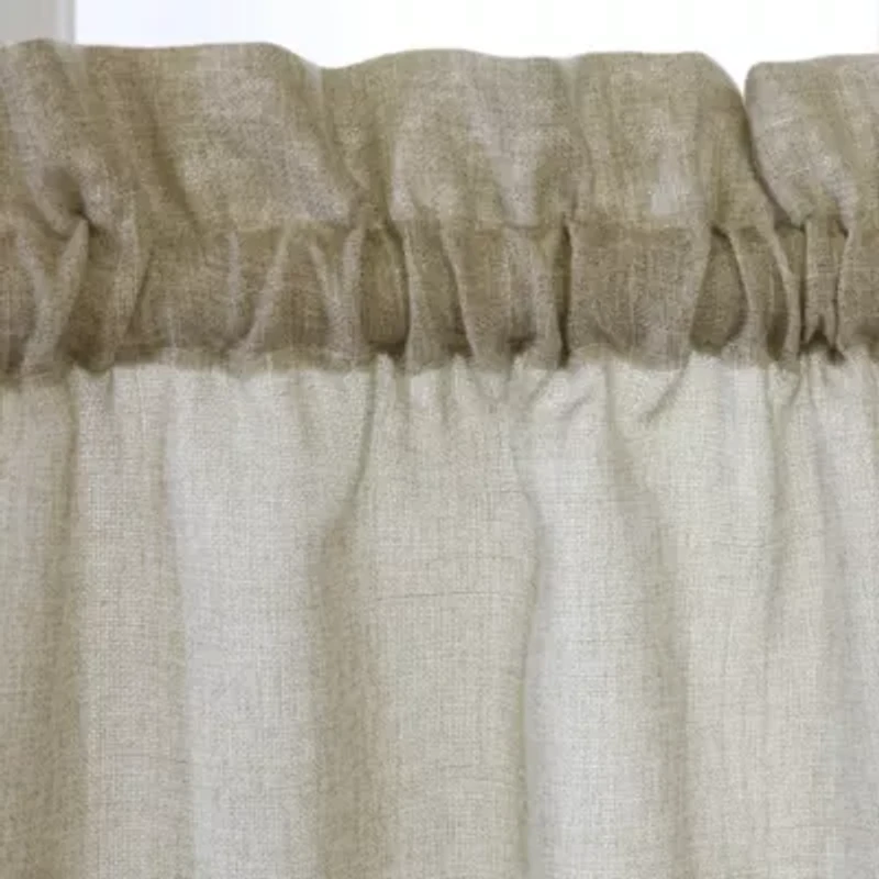 Wickham Sheer Rod Pocket 3 pc Curtain Tiers and Valance Set 52 x 24 in Sand