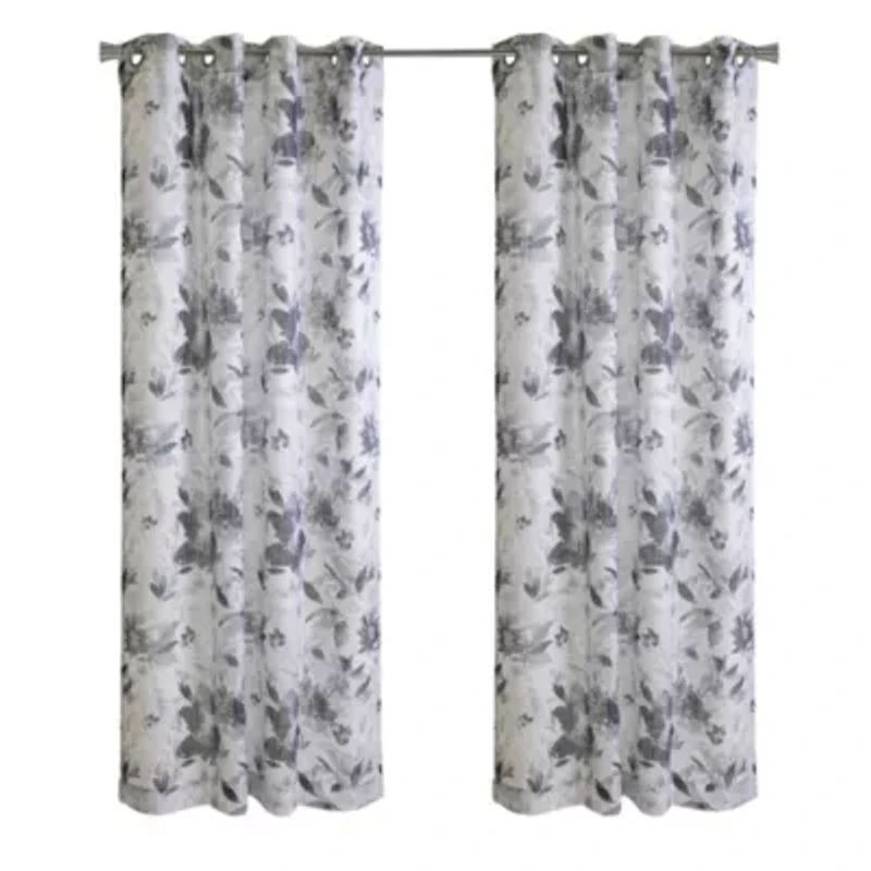 Nora Sheer Grommet Curtain Panel 52 x 84 in Steel Blue