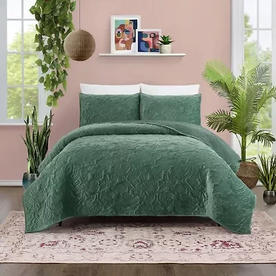 Secret Garden 3-Piece Velvet Quilt Set by Jungalow