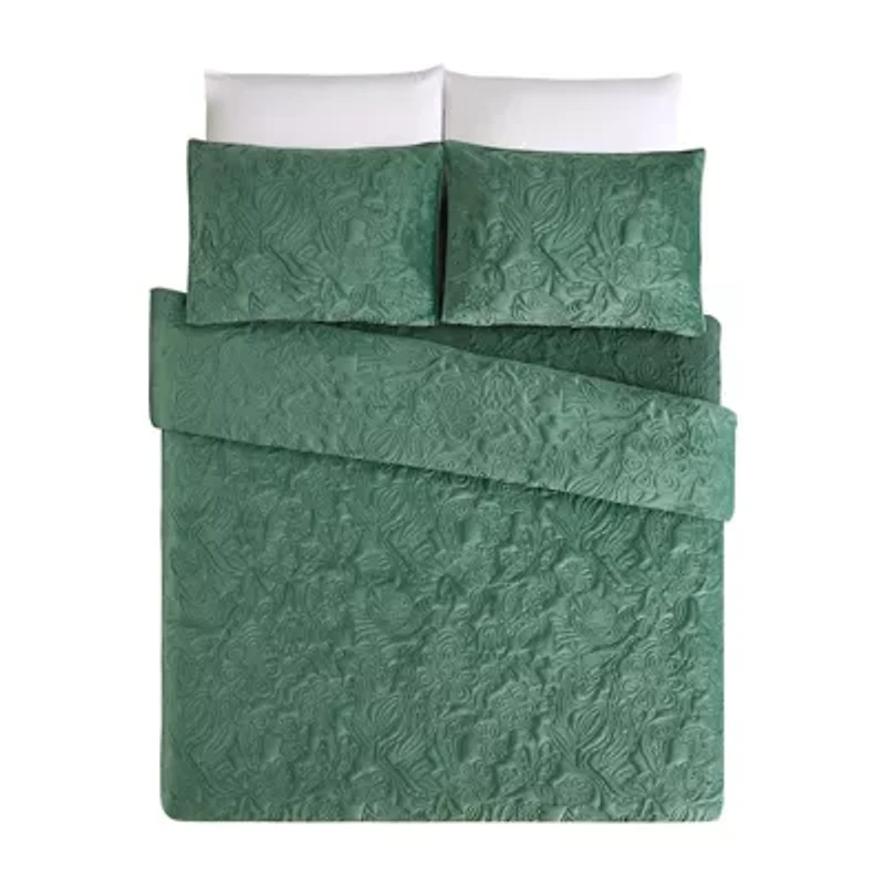 Secret Garden 3-Piece Velvet Quilt Set by Jungalow