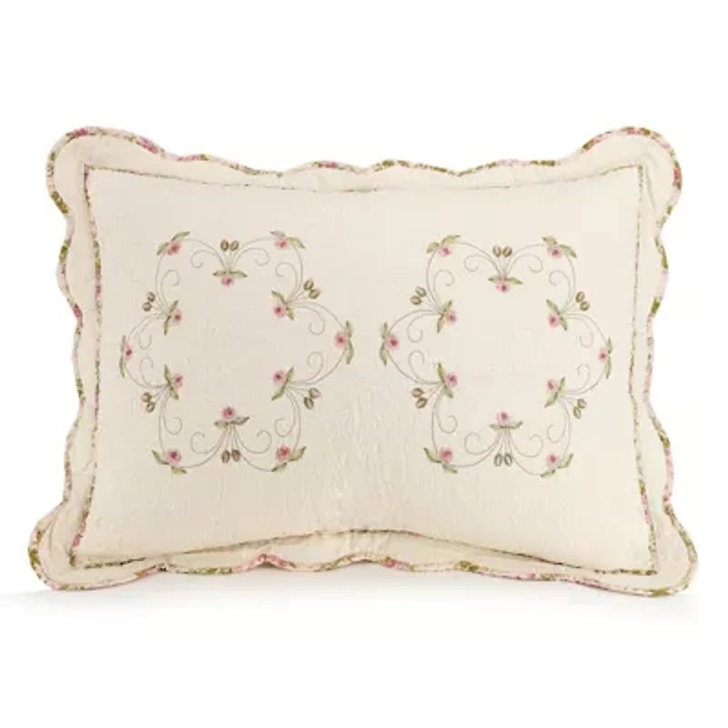 Felisa Floral Embroidered Quilt Set