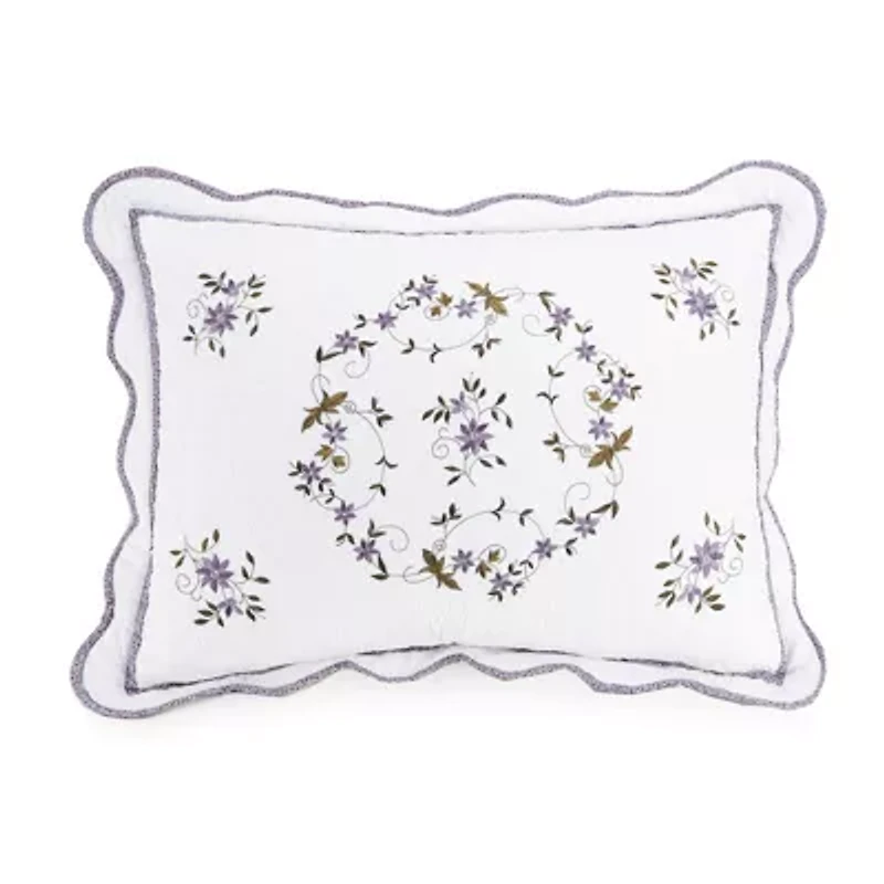 Gwen Floral Embroidered Quilt Set