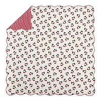 Cherry Scalloped Reversible Quilt Set