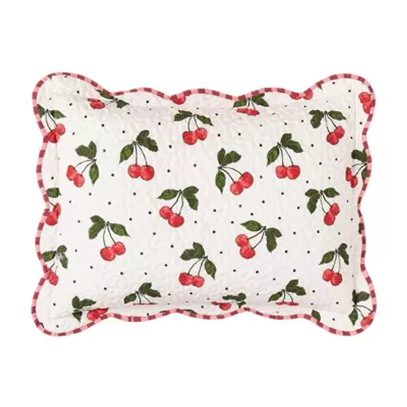 Cherry Scalloped Reversible Quilt Set