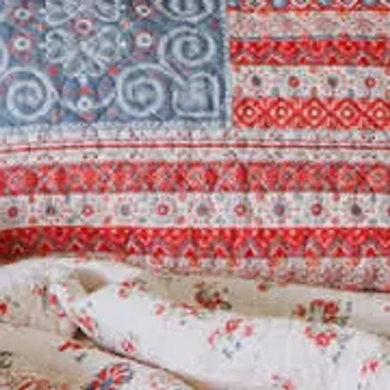 Boho Americana Cotton Reversible Quilt Set