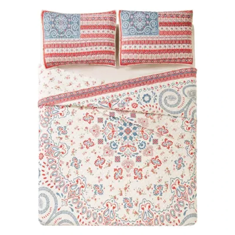 Boho Americana Cotton Reversible Quilt Set