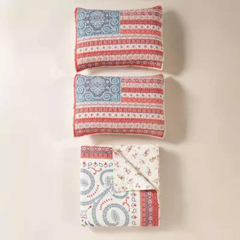 Boho Americana Cotton Reversible Quilt Set