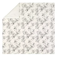 Inked Floral 3-Piece Cotton Sateen Comforter Set
