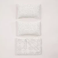 Greek Key 3-Piece Cotton Quilt Set