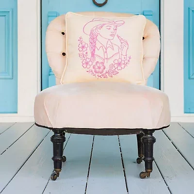 Lady Embroidered Pillow