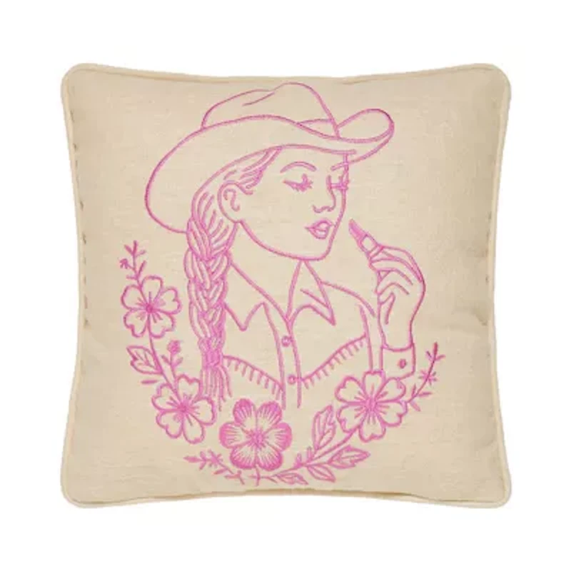 Lady Embroidered Pillow