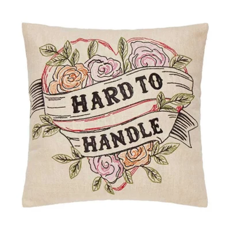 Hard To Handle Embroidered Pillow