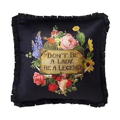 Be A Legend Printed Velvet Pillow