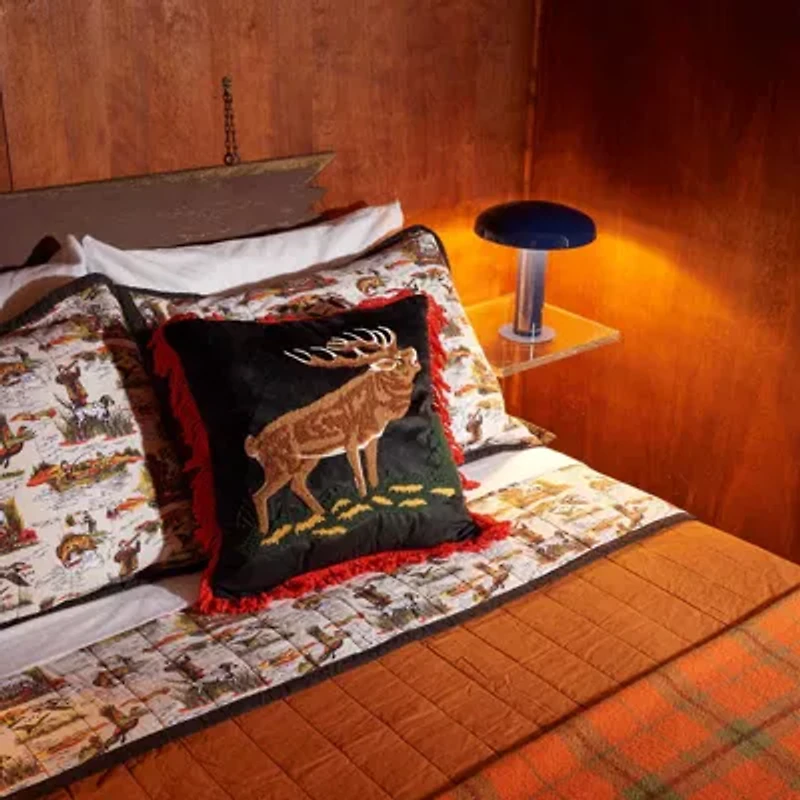 Camp Wandawega Elk Needle-Punch Pillow