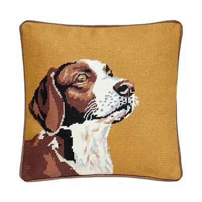 Camp Wandawega Hunting Dog Needlepoint Pillow