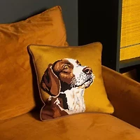 Camp Wandawega Hunting Dog Needlepoint Pillow