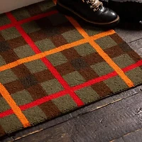 Camp Wandawega Lodge Plaid Wool Hook Rug