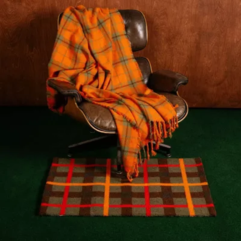 Camp Wandawega Lodge Plaid Wool Hook Rug
