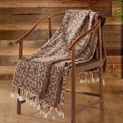 Leopard Throw with Fringe
