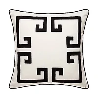 Greek Key Embroidered Pillow