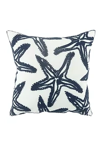 Embroidered Starfish Pillow