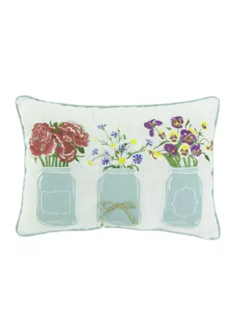 Jar of Flowers Throw Pillow