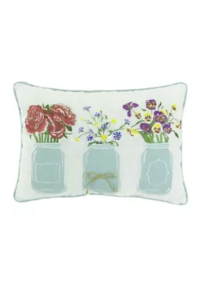 Jar of Flowers Throw Pillow
