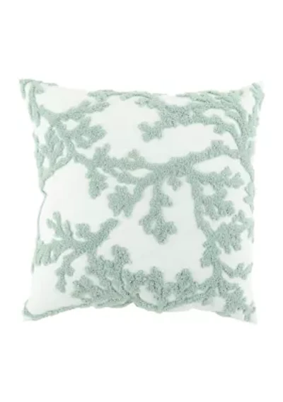 Embroidered Coral Pillow