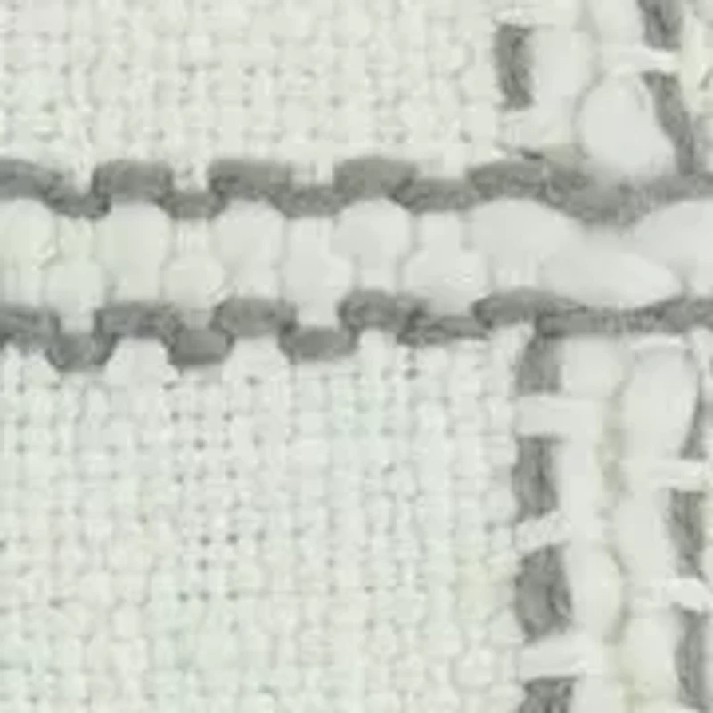 Grey Plaid Windowpane Throw Pillow