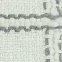 Grey Plaid Windowpane Throw Pillow