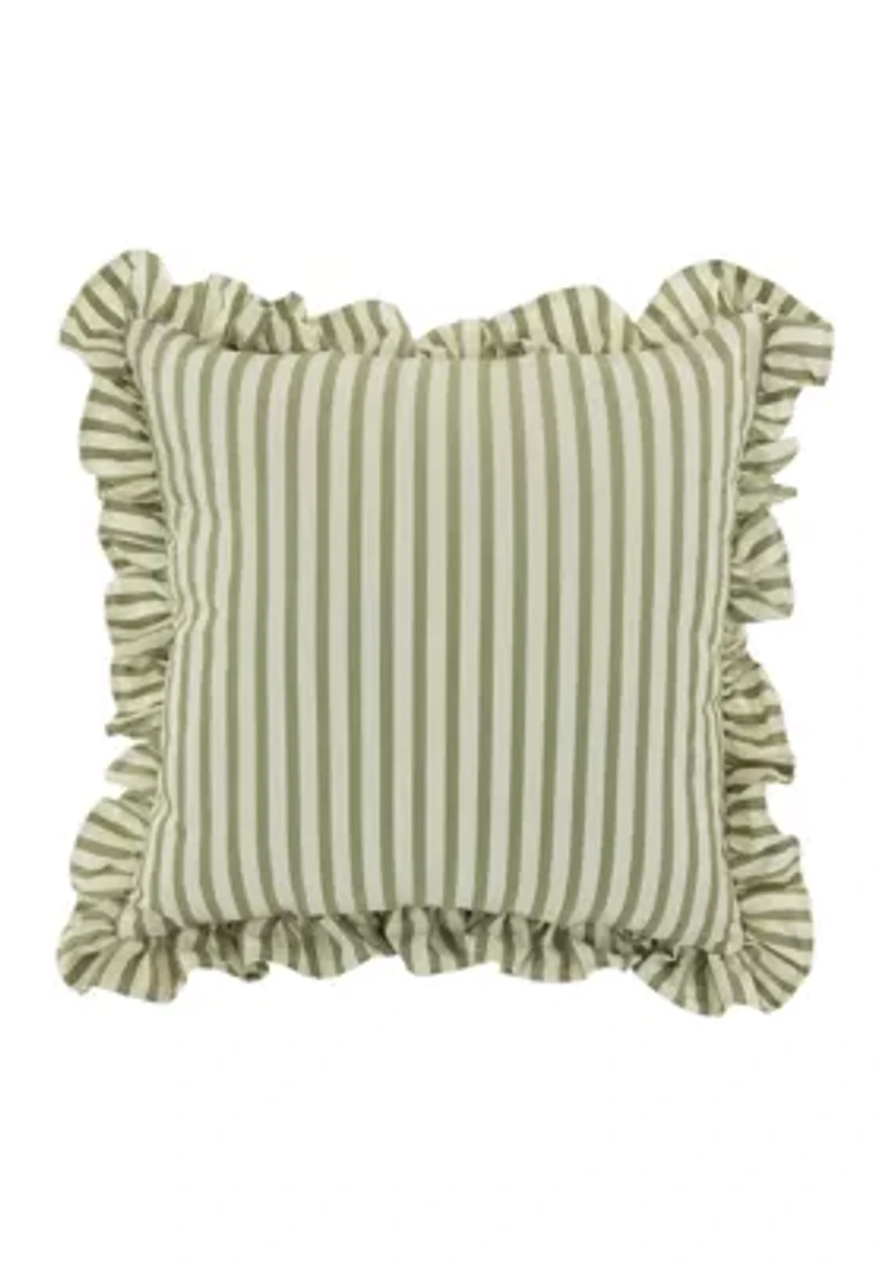 Ruffle Stripe Throw Pillow