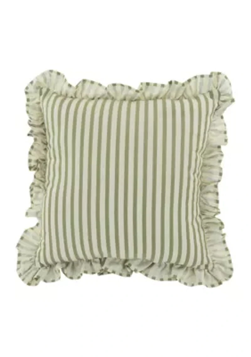 Ruffle Stripe Throw Pillow