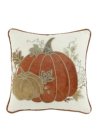 Orange Patterned Pumpkin Throw Pillow