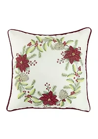 Poinsettia Wreath Pillow