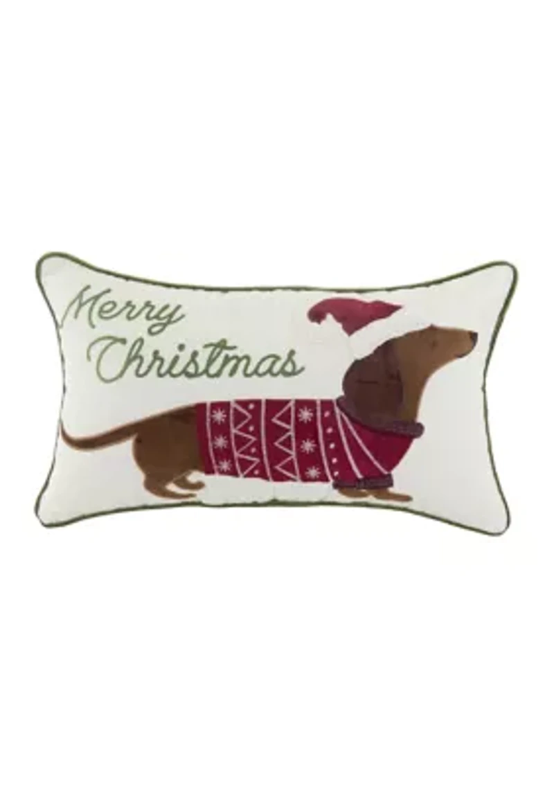 Dog Santa Throw Pillow