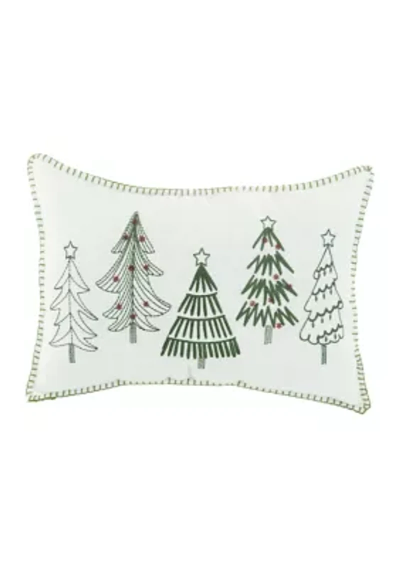 Stitched Holiday Tree Pillow