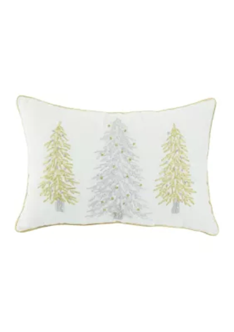 Gold Stitched Tree Sketch Pillow