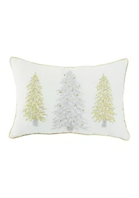 Gold Stitched Tree Sketch Pillow