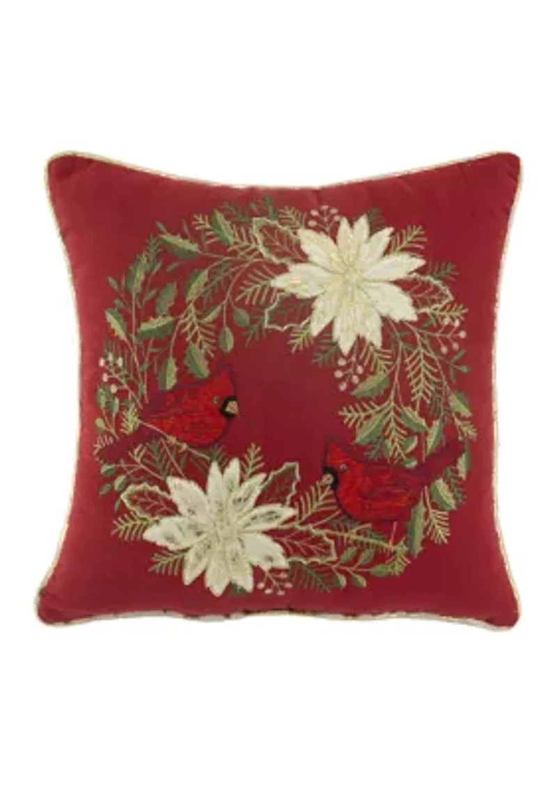 Cardinal Wreath Pillow