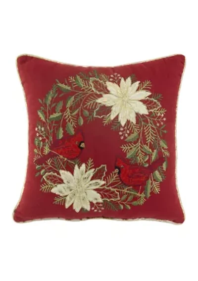 Cardinal Wreath Pillow