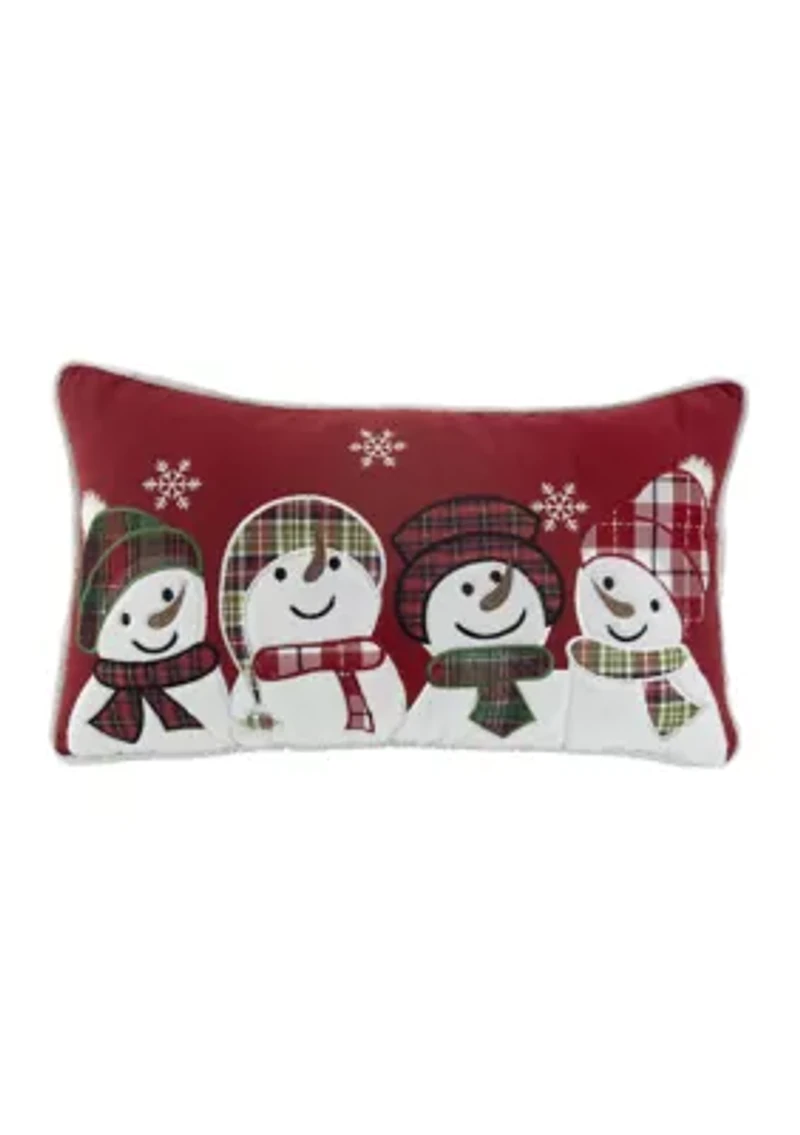 Snowman Friends Throw Pillow