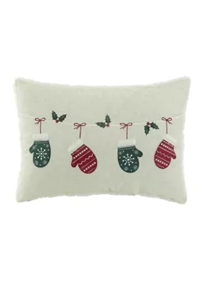 Mitten Garland Throw Pillow