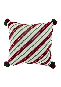 Holiday Stripe Throw Pillow