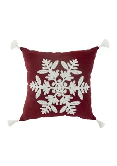 Crystal Snowflake Throw Pillow